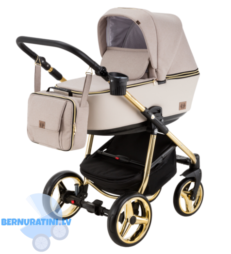 Adamex Reggio Special edition Y-847 (bēša - zelta rāma) Bērnu ratiņi